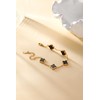 URSUNDAOP Gold Four Leaf Clover Bracelet for Women, Lucky Bracelet,Black