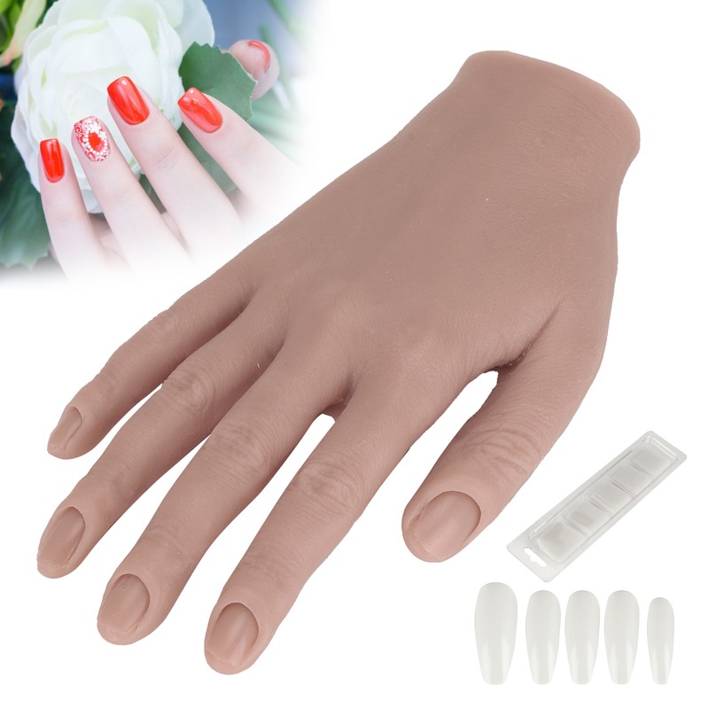 Silicone Nail Training Hand Flexible Joint Nail Art Practice Hand