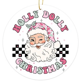 Holly Dolly Jolly Christmas Ornament - Christmas Oranment - Xmas Tree Decoration - Fun 2023 Christmas Ornament - 3" Round PVC Ornament - Printed in USA AAO117-FBM