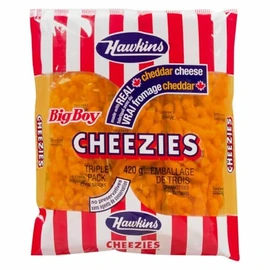 Hawkins Made with Real Cheddar Cheese Cheezies, Big Boy Triple Pack 420g, 14.8oz , Made in Canada