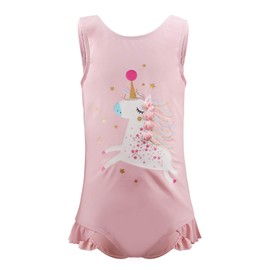 Julysand 20G050 - Bañador de una pieza con diseño de unicornio, Rosado claro, 6-9Meses
