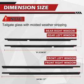 Outer Window Molding Trim Seal Weather Stripping Kits Compatible with Toyota 4Runner 2003-2009, Weather Stripping Window Seal Belt, OE Replaces# 68161-35060, 68162-35060, 68163-35030, 68164-35030
