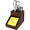 Victor B9505 Desk Pencil Cup with Angled Note Holder, Frosted