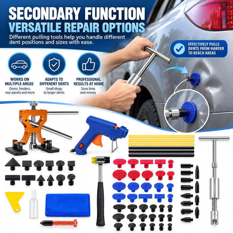 74-Piece Paintless Dent Repair Kit for Car Body Dents –