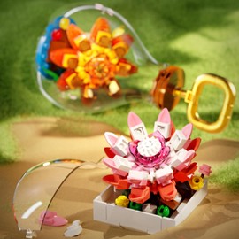 NOOLY KLJMH-02 Set of 127 Flower Building Blocks for Indoor and Outdoor Decoration (White Moon Shadow)