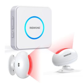 Motion Sensor Door Chime, Wireless Motion Detector Alarm Indoor, Business Entry Alert Bell with Buzzer, Doorbell for Home/Garage Door/Store, USB/Battery Powered,1 Receiver +2 Sensors