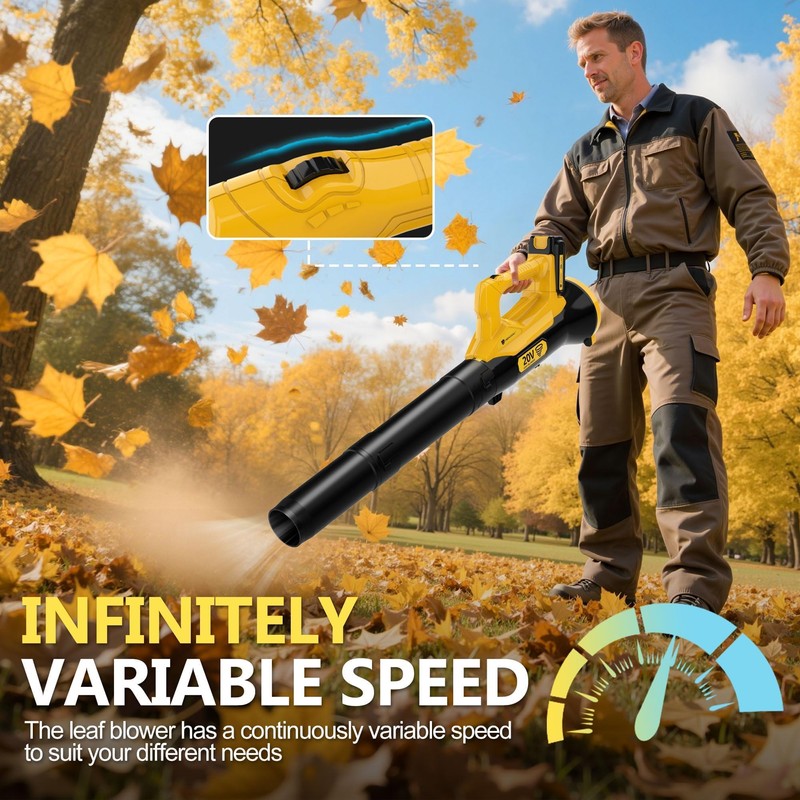 Orientools Leaf Blower Cordless, 20V Powerful Electric Cordless Leaf Blower