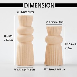 Denique Ceramic Candle Holders Set of 2, Creative Modern Knot Candlestick Holder Set, Table Centerpiece Taper Candle Holders Desktop Decoration for Home Decor, Wedding, Dinning, Party (Beige)