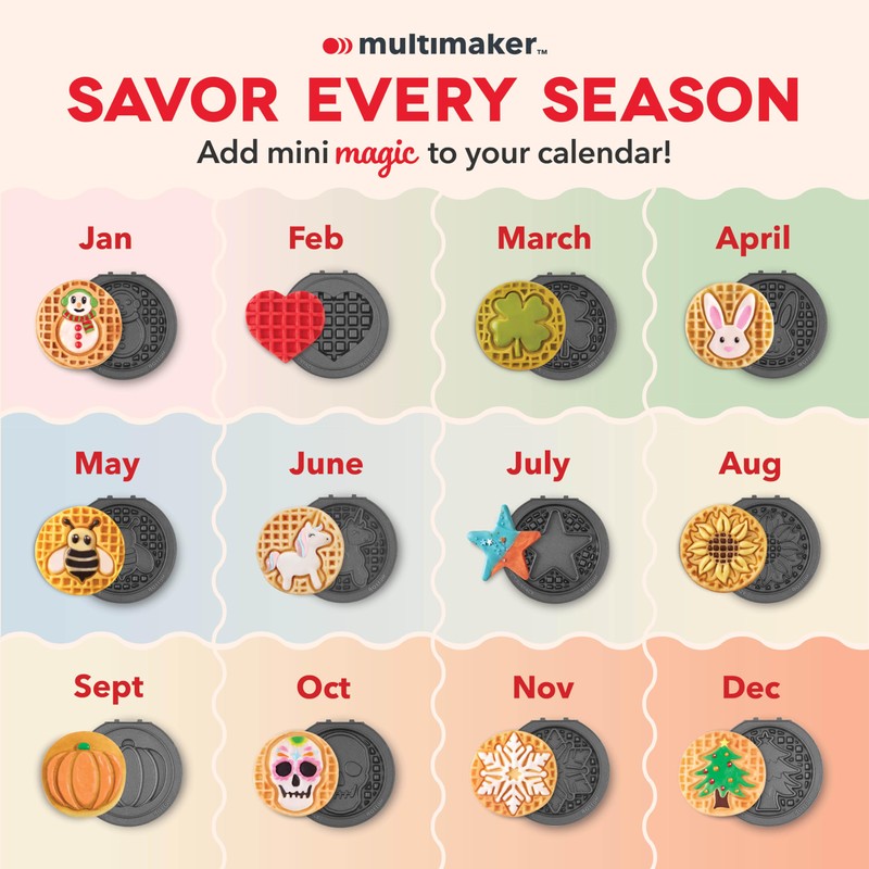 DASH MultiMaker® Mini System Two 4” Nonstick Removable Waffle Plates