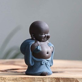 Small Sweet Buddha Statue, Monk Figurine, Creative Baby, Handcrafted, Dolls, Ornament, Gift, Classic, Chinese, Delicate Ceramic, Art and Crafts, Tea Accessory