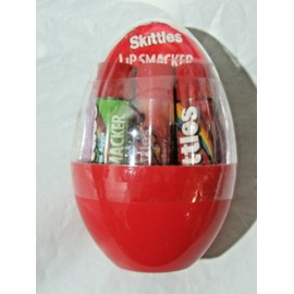 Lip Smacker Skittles Balm Egg 3Pack Strawberry Berry Green Apple net wt .42oz