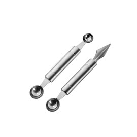 uvbws 2PCS Stainless Steel Double Headed Watermelon/Honeydew Ball Spoon ，Set Fruit Carving Tool - Suitable for Watermelon and Honeydew Fruit Ice Cream Tools