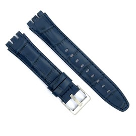 diloy Leather Watch Strap Compatible with Swatch Irony and Scuba Leather with Crocodile Embossed Croco Grain 21-23 mm Ref 328, Leather, Not applicable