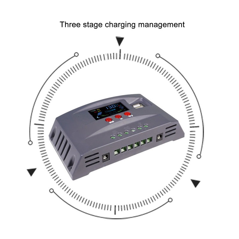 Solar Charge Controller with Light LCD MPPT Overcurrent Protection Solar