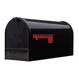 Solar Gibraltar Mailboxes Elite Large Capacity Galvanized Steel Black, Post-Mount Mail