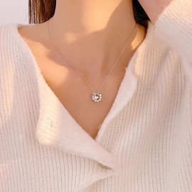 Xduargs Boho Crystal Bow Necklace Choker Vintage CZ Bowknot Pendant Necklace Gold Rhinestone Bow Choker Necklace Minimalist Lily of the Valley Necklace Chain Jewellery for Women, Zinc, No Gemstone