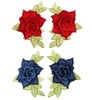 CENPEK 8Pcs Rose Flowers Patches Floral Cloth Paste Embroidered Sewing