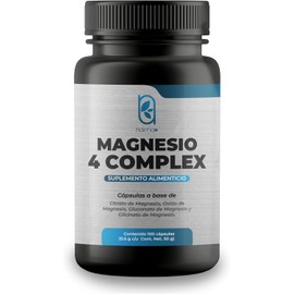 NAIMA Magnesio 4 Complex, 200 Cápsulas  Citrato, Glicinato, Óxido y Gluconato de Magnesio  Suplemento Alimenticio 100 Puro Ingredientes Naturales,