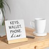 OVAcational Keys Wallet Phone Kiss Wooden Sign, Entry Way Table