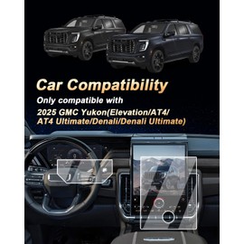 2026 GMC Yukon Screen Protector - 2 Pcs For 2025-2026 GMC Yukon 16.8-Inch Navigation + 11-Inch Dashboard Screen - 9H Tempered Glass HD 2025-2026 GMC Yukon/Yukon XL Accessories Anti Fingerprints