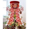 KAHEIGN Christmas Tree Topper, 25CM Large Red Xmas Tree Top
