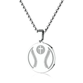 Baseball Athletes Necklace Crafted in Stainless Steel Pendant for Men Women baseball Cross Necklace Bible Verse Isaiah 41:10 Sport Pendant Jewelry Gifts for Son Daughter Sister Brother Bestfriend.