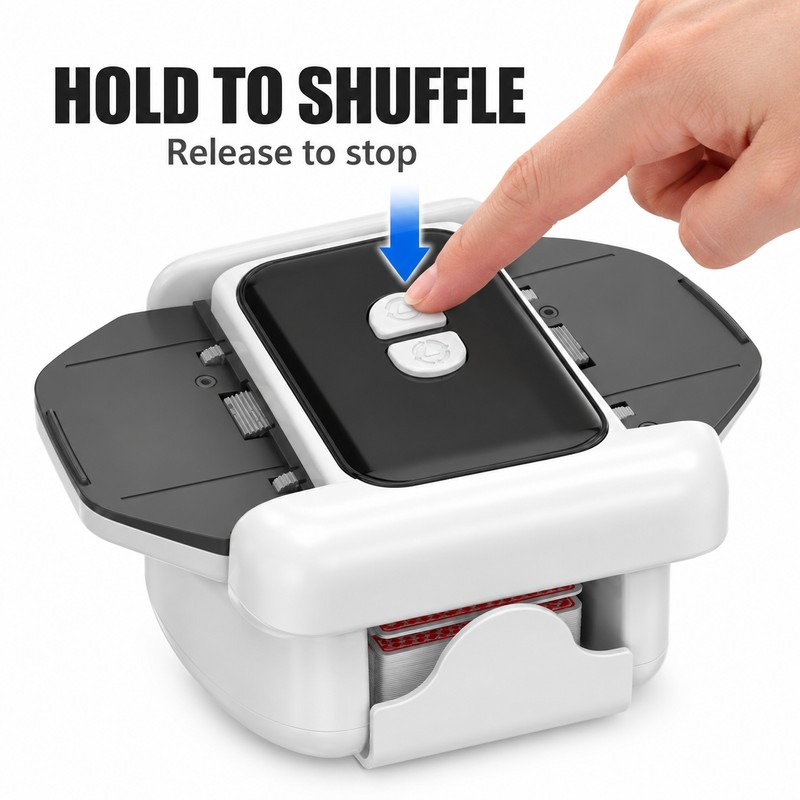 Rechargeable 2 Deck Automatic Card Shuffler, 1200mAh Cordless Electric Card