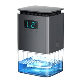 Dehumidifier, HSECPTOW 42 OZ Dehumidifier for Home, Quiet Small Dehumidifiers for Bedroom(360 sq.ft) Bathroom Closet with Auto Shut Off, 7 Colors Light (Gray)