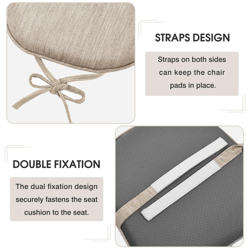 baibu Super Soft Metal Dining Chair Pads Set of 2,