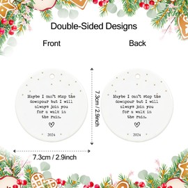 Friend Ornament 2024, Friend Gifts for Women, Encouragement Gifts for Women,Maybe I Can't Stop The Downpour, Tough Time Gift for Friend, Sister, 2.9" Ceramic Friendship Christmas Ornament 2024