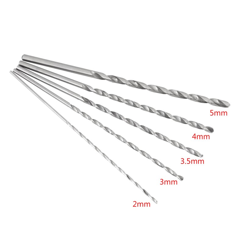 5pcs Extra Long Wood Drill Bit Set, High Speed Steel