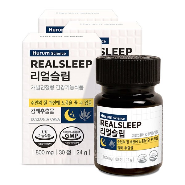 Hurum Real Sleep Jeju Gamjae Extract Deep Sleep Aid 3 months / 휴럼 리얼슬립 제주 감태추출물 수면 숙면 보조 3개월