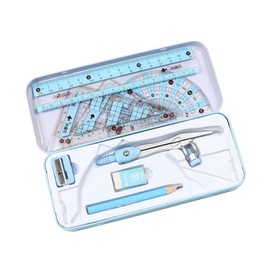 DMZK Professional Compass Maths Set Math Geometry Kit Set, Educational Supplies Protractor Set Rulers, for Student Maths and Home Schooling Drafting（Random Color）