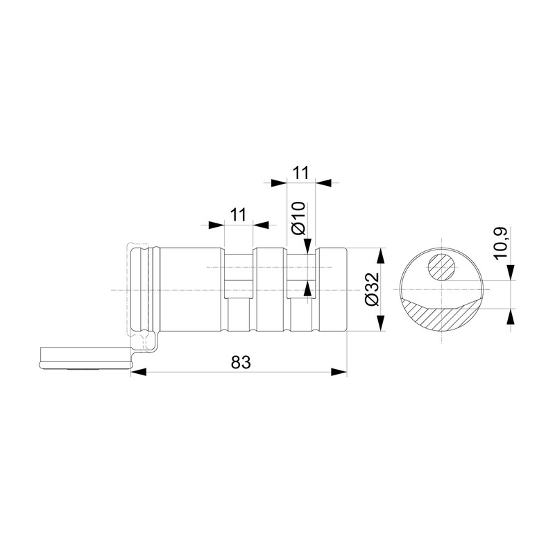 Viro 4150 Totem Motorcycle and Scooter Lock Corrosion Steel Cylinder