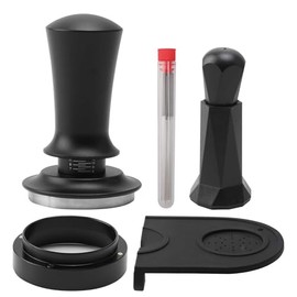 Fesatccoz Coffee Tamper, 53mm Espresso Tamper Set with WDT Tool, Dosing Funnel and Tamper Mat, Espresso Coffee Tamper