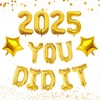 2025 You Did It Balloons - Golden Graduation Decorations with