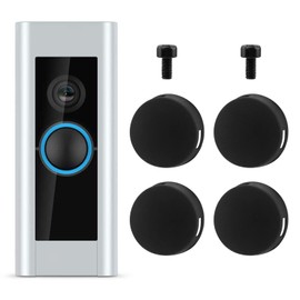 Doorbell Button Replacement with 4Pack Buttons / 2Pack Screws, Replacement Video Doorbell Buttons Compatible with Doorbell Pro, Repair Split Cracked Broken Button(COLOR:Black)