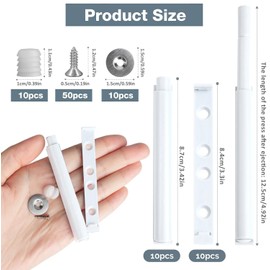 Jortmrd Pack of 10 Magnetic Push to Open Door Openers, Hidden Soft Close Door Damper, Pressure Opener Cabinet for Cabinet Doors, Noise Reduction, Anti-Collision, Shock Absorption, Cabinet Door Damper