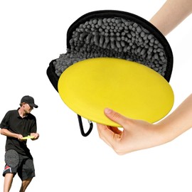 FEYRUN Portable Flying Disc Golf Cleaning Tool with Microfiber, Zipper & Carabiner, Hand Strap for Easy Use (Black)