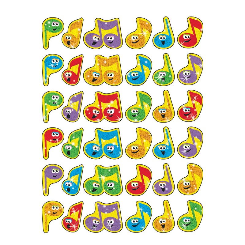 Trend Merry Music Sparkle Stickers, Classroom Incentives, 72 Count