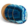 Destination Vinyl 4 Set - Blue Agate Geode Effect Coasters