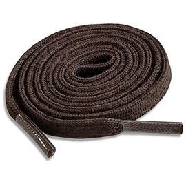 Actika Gas Flat Business Shoe Laces, 25.6 inches (65 cm), Set of 2 (4 Pieces), Braun