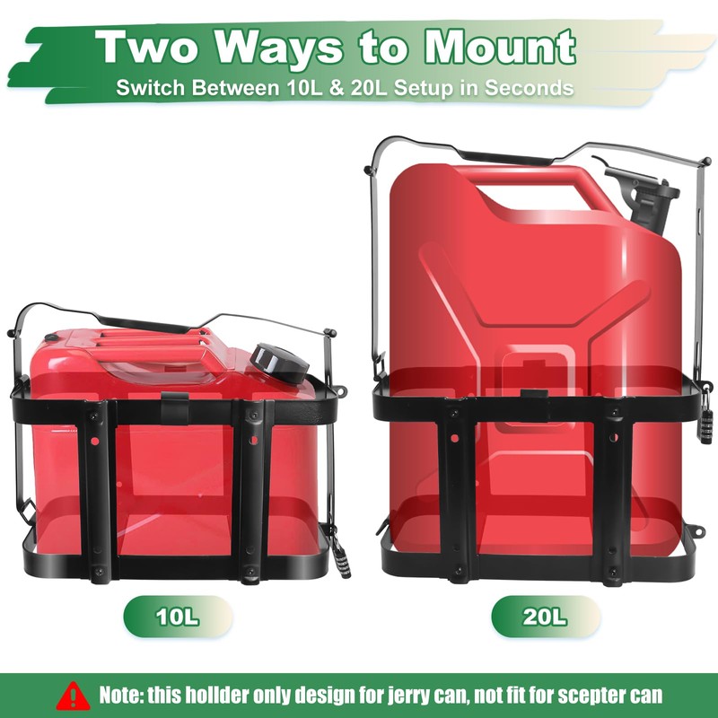 Jerry Gas Can Holder Rack with Combination Lock, Jerry Can