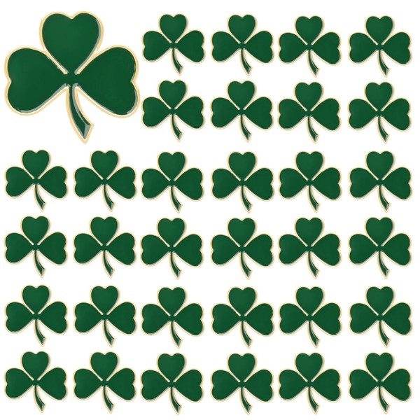 SANNIX 60Pcs Shamrock Pins, St. Patrick's Day Lapel Pins Green
