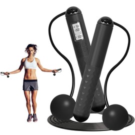 Ropeless Skipping Rope, Cordless Skipping Ropes with Counter, Cordless Skipping Ropes for Adults, Weighted Gravities Ball Jump Rope, Wireless Skipping Rope for Home Workout Equipment for Women Men