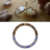 Ceramic Watch Bezel Insert 38mm Blue Black Base Gold Digit
