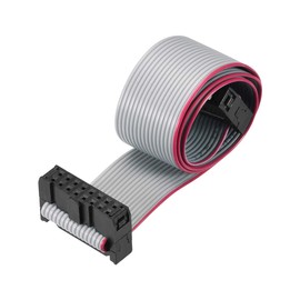 sourcing map IDC Wire Flat Ribbon Cable FC/FC Connector A-type 16Pins 2.54mm Pitch 30cm Length Gray