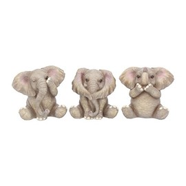 Nemesis Now Three Baby Elephants Figurine 12cm Grey