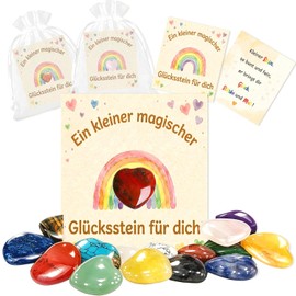 16 Lucky Stones for Children - Party Bags Children's Birthday Party for 5 6 7 8 9 10 Years, Lucky Charm Souvenir Meaningful, Give Aways Children's Birthday Small Party Gifts for Communion, Christening
