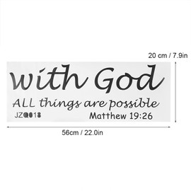 Bible Verse Wall Sticker, Removable Inspirational Religious Wall Decal, Positive Living Room Dining Letter Lettering Art Decor for Bedroom Office Bathroom